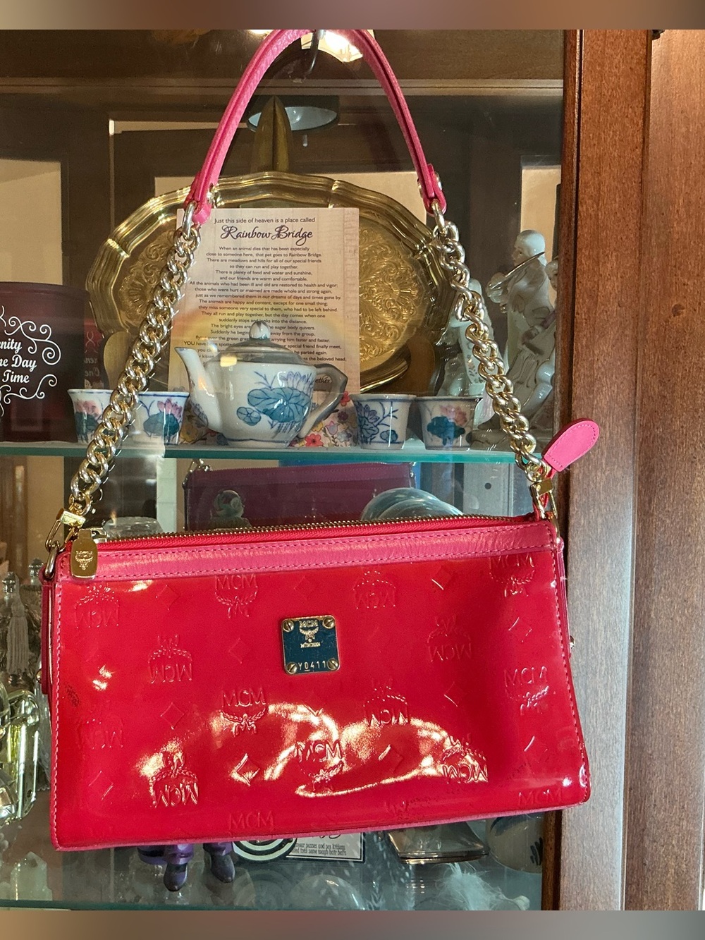 MCM Red Patent Leather Pochette